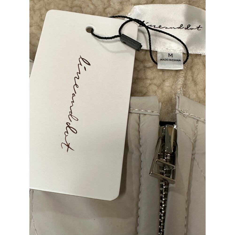 Line + Dot Milan Padded Sherpa Jacket Neutral/Cream Medium NWT Urban Outfitters - Picture 8 of 16